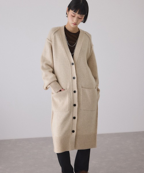 ADAM ET ROPE ロングカーディガン ワンピース ADAM ET ROPE'（アダムエロペ） ワンピース チェーンコンビ