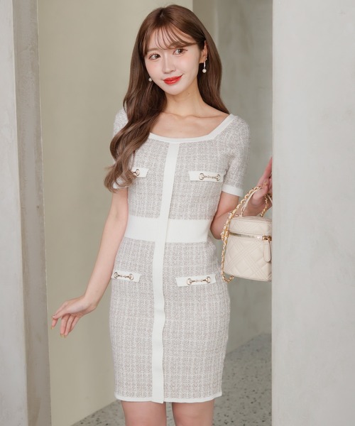 「LIPSERVICE」 ニットワンピース FREE ホワイト レディース_画像2