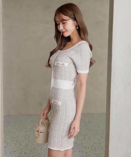 「LIPSERVICE」 ニットワンピース FREE ホワイト レディース_画像3