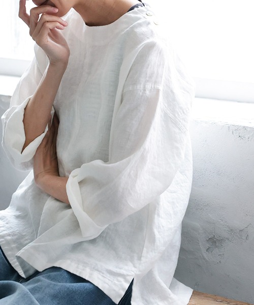 「soulberry」 長袖シャツ 4L オフホワイト レディース_画像4