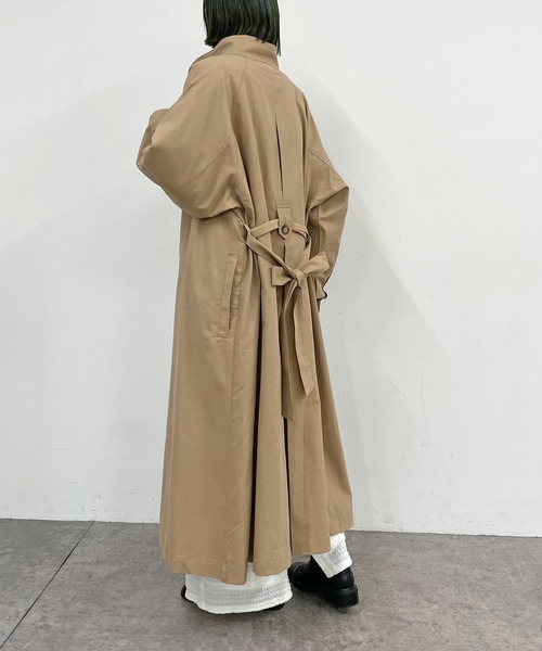 「Omekashi」 トレンチコート FREE ブラウン レディース_画像8