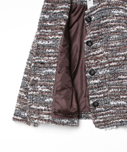 Sov. ジャケット ノーカラージャケット ファンシーツイード レディース