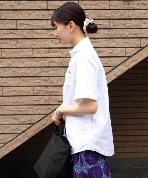 「DANTON」 半袖シャツ 38 ホワイト レディース_画像4