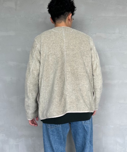 ダントン　ベージュノーカラーコート Danton（ダントン） ノーカラーコート 38 ベージュ レディース