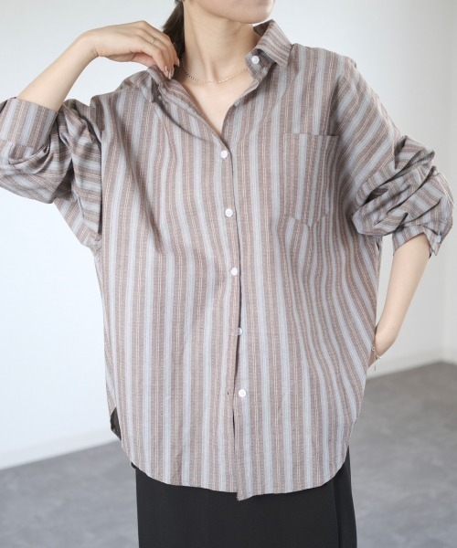 「Reurie'」 長袖シャツ FREE ブルー レディース_画像3