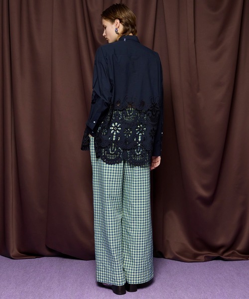メゾンスペシャル Hem Embroidery Tie Shirt MAISON SPECIAL(メゾンスペシャル)｜Hem Embroidery Neck Tie Shirt