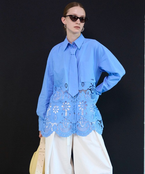 MAISON SPECIAL（メゾンスペシャル） ブラウス シャツ Hem Embroidery