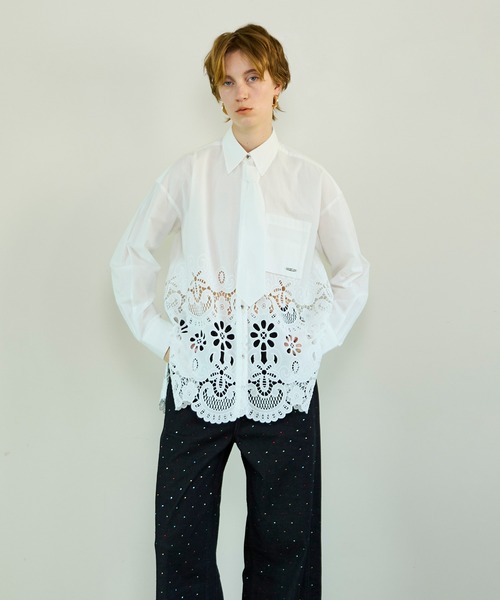 MAISON SPECIAL（メゾンスペシャル） ブラウス シャツ Hem Embroidery