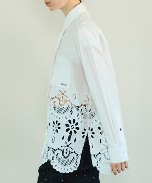 MAISON SPECIAL（メゾンスペシャル） ブラウス シャツ Hem Embroidery