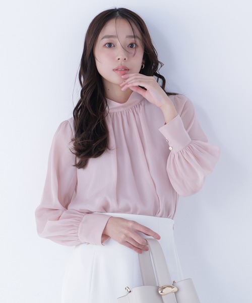 @ ナチュラルビューティーベーシック ハイネック ブラウス シャツ 長袖 NATURAL BEAUTY BASIC（ナチュラルビューティーベーシック） ブラウス