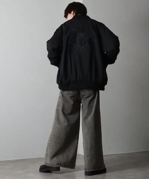 welise（ウェライズ） スカジャン M ブラック×グレー メンズ