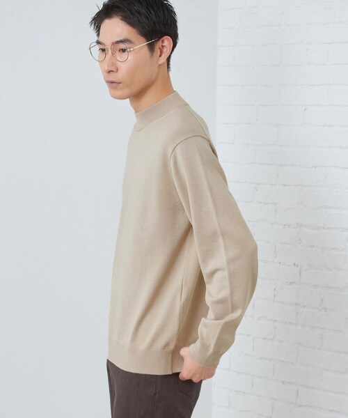 長袖　白　ニット THE SHOP TK セーター ニット 「冬のビジネスシーンに最適」シルキー
