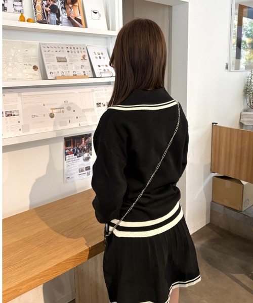 LACーVERT セットアップ ポロニット＋プリーツスカートセットアップ