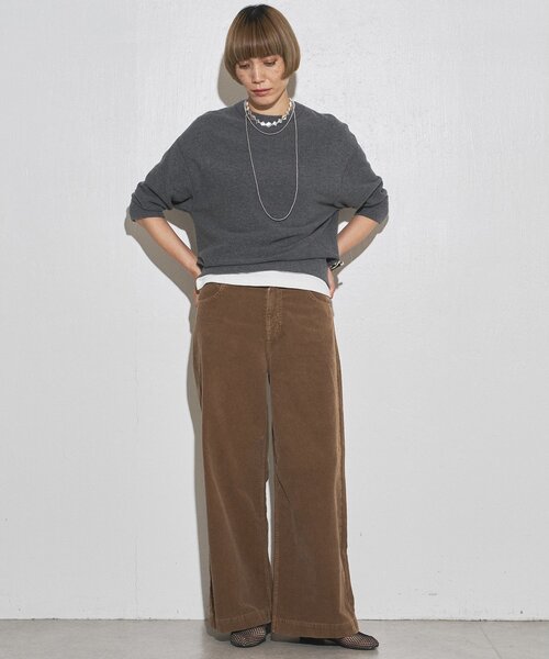 「Whim Gazette」 コーデュロイパンツ 38 ベージュ レディース_画像2
