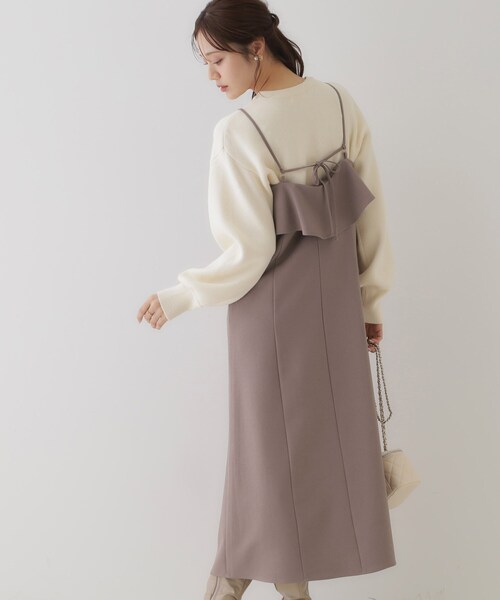 「couture brooch」 ノースリーブワンピース 38 ネイビー レディース_画像8