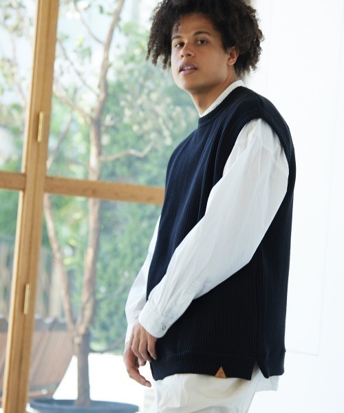 「rehacer」 長袖シャツ LARGE ブルー メンズ_画像3