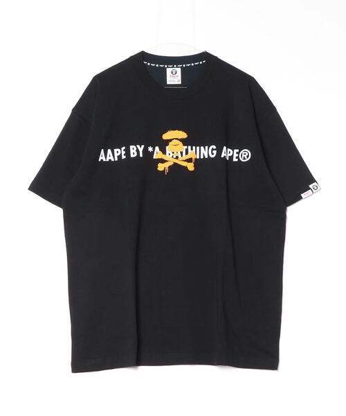 「AAPE BY A BATHING APE」 半袖Tシャツ SMALL ブラック メンズ_画像2