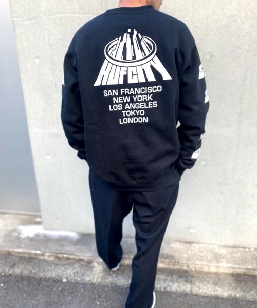 「HUF」 スウェットカットソー L チョコ メンズの画像