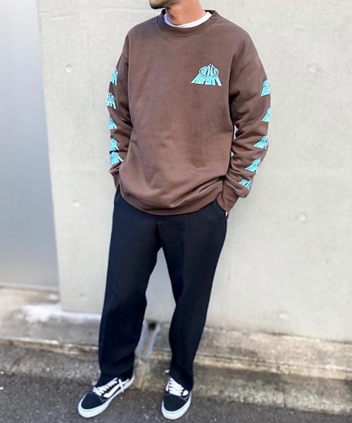 「HUF」 スウェットカットソー L チョコ メンズの画像