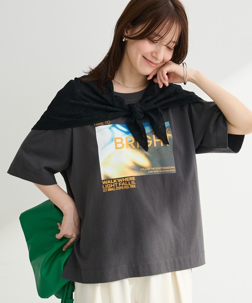 FRAMeWORK  別注フォトT S/S Tee(スカーフ) オフィス 事務服 制服 受付 SERVO サーヴォ GROW (グロウ) ダブル