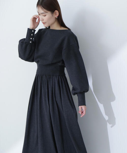「NATURAL BEAUTY BASIC」 セットアップ MEDIUM チャコールグレー レディース
