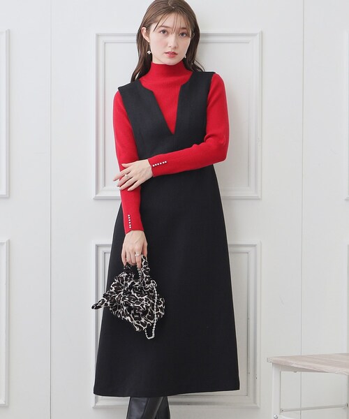 「couture brooch」 ノースリーブワンピース 38 ブラウン レディース_画像5