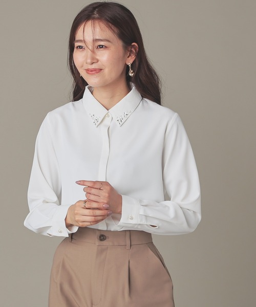 「GLACIER lusso」 長袖シャツ L アイボリー レディース_画像4