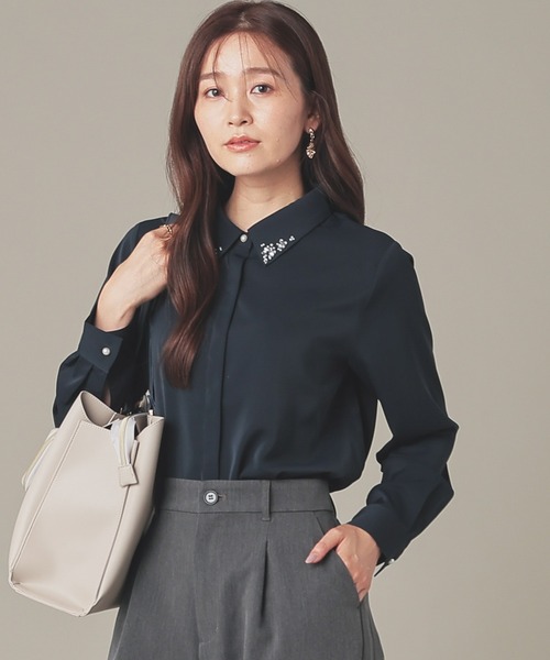 「GLACIER lusso」 長袖シャツ L アイボリー レディース_画像6