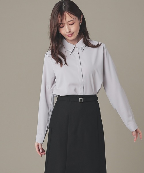 「GLACIER lusso」 長袖シャツ L アイボリー レディース_画像9