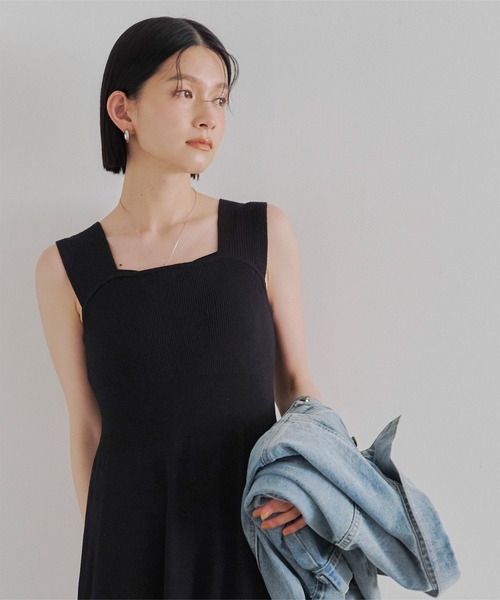 「titivate」 ニットワンピース S ライトグレー レディース_画像4
