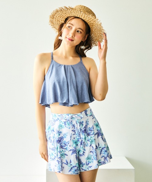 San-ai Resort 三愛水着楽園 水着 タックフリルブラビキニ花柄パンツ3