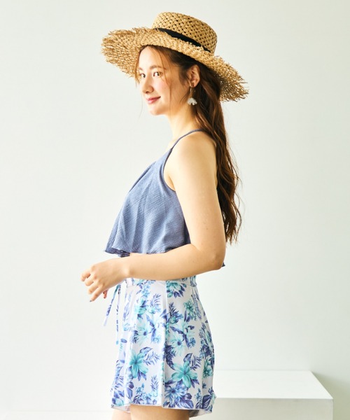 San-ai Resort 三愛水着楽園 水着 タックフリルブラビキニ花柄パンツ3