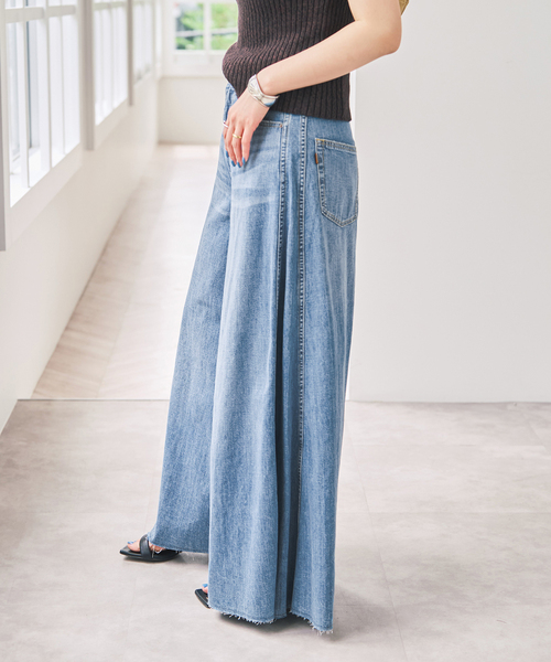 美品✨スピックアンドスパン 5 1/2 8ozワイドデニム 28 Spick＆Span（スピック アンド スパン） ワイドパンツ ジーンズ デニム