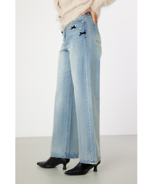 「RODEO CROWNS WIDE BOWL」 デニムパンツ MEDIUM ライトブルー レディース_画像3