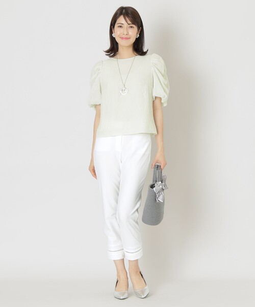「TO BE CHIC」 半袖ブラウス 40 グリーン系その他3 レディース_画像5