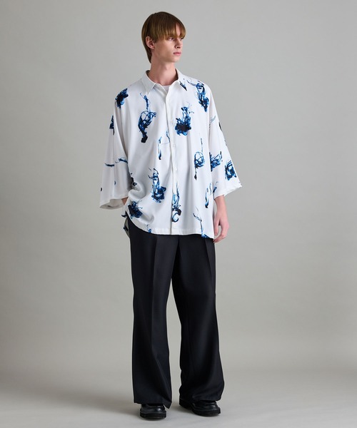 「JUNRED」 スラックス L チャコールグレー メンズ_画像7