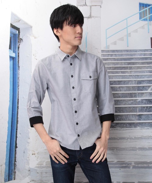 Y’s◆７分袖シャツ/3/コットン/BLK/無地/YC-B02-024 Y's(ワイズ) / 7分袖シャツ/3/コットン/BLK/無地/YC-B02-024