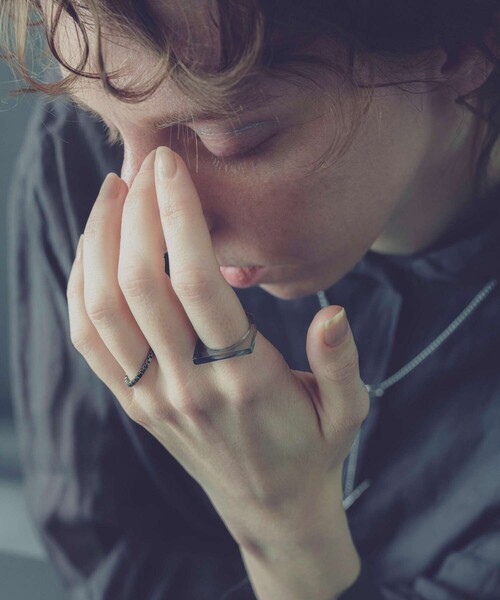 and cloud 指輪 リング Haze Marble Set Chain Ring レディース