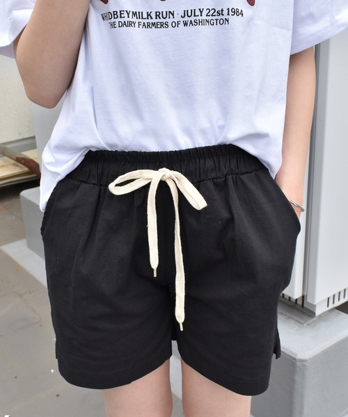 パンツ 麻リネン混ウエストゴムショートパンツ|ZOZOTOWN |04