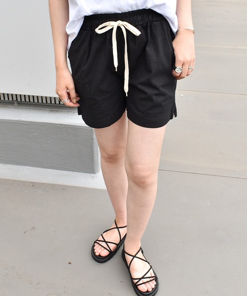 パンツ 麻リネン混ウエストゴムショートパンツ|ZOZOTOWN |07