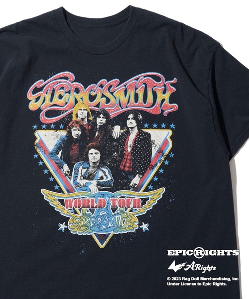 ADPOSION tシャツ ヴィンテージ加工 バンドTシャツ / AEROSMITHロックT  