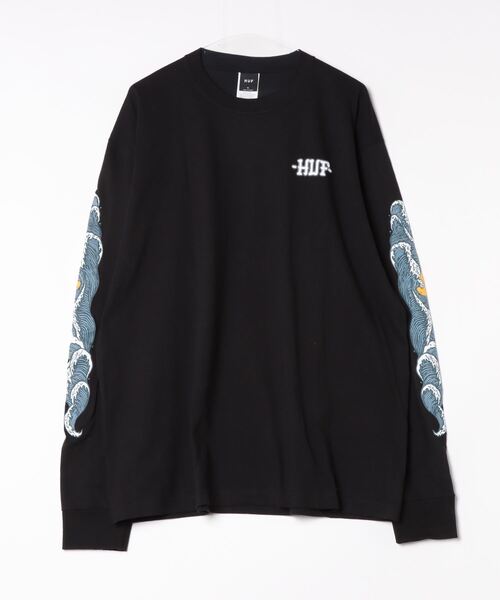 HUF Rogue Wave L/S T-Shirt Black Tシャツ HUF tシャツ 「HUF」ハフ ROGUE WAVE L/S TEE ロングスリーブT