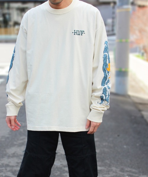 HUF Rogue Wave L/S T-Shirt Black Tシャツ HUF tシャツ 「HUF」ハフ ROGUE WAVE L/S TEE ロングスリーブT