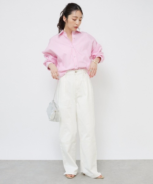 La boutique Bonbon ブラウス シャツ ストライプクロップド