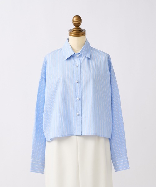 【新品タグ付き】La boutique BonBon ストライプクロップドシャツ La boutique Bonbon ブラウス シャツ ストライプクロップド