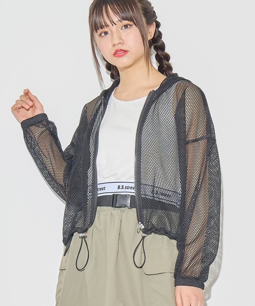 TOBECHICメッシュパーカー42サイズ セール】クロップドメッシュパーカー（パーカー）｜VIOLETTA