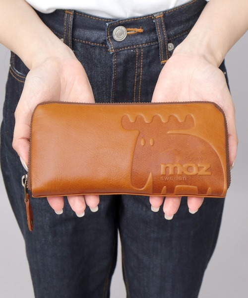 モズ 長財布 キャメル ブラウン 茶色 タグ付き 新品　moz 財布　ウォレット moz 長財布 レディース モズ 本革 財布 レザー ロングウォレット