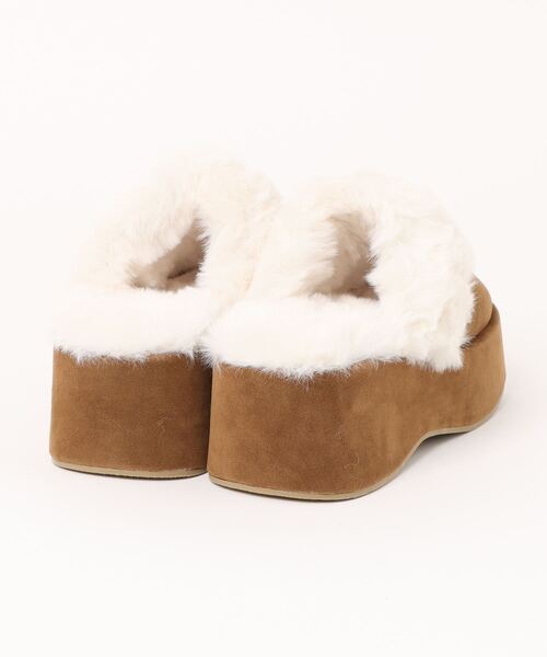 Noubel Voug Relax サンダル フェイクファー プラットフォーム