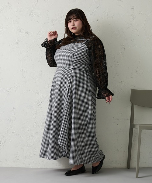 Louiosy ワンピース 「大きいサイズ」チャーム付きイレヘムキャミ 