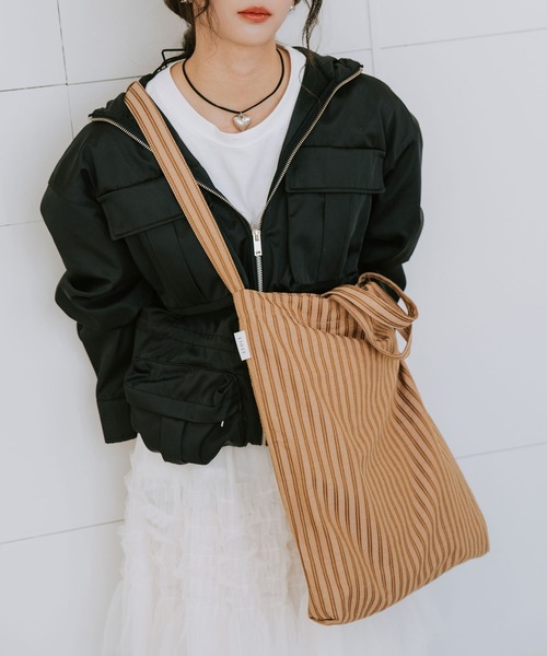 エウエエリス　2wayバッグ EFOLE トートバッグ Stripe 2way tote shoulderbag/ストライプ